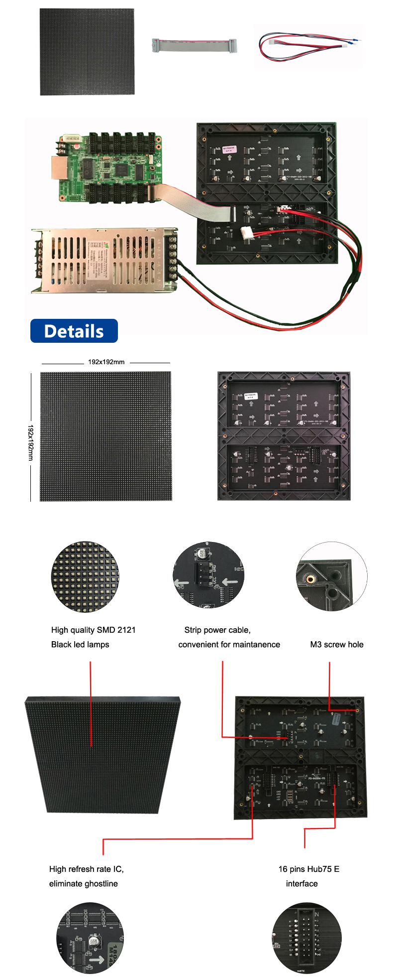 64x64-RGB-LED-Matrix-3mm-Pitch-Features