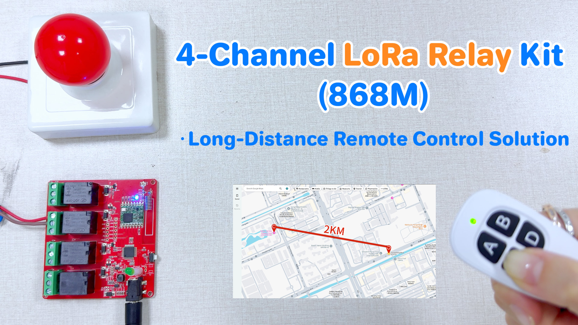 4 Channel LoRa Relay Kit with Controller